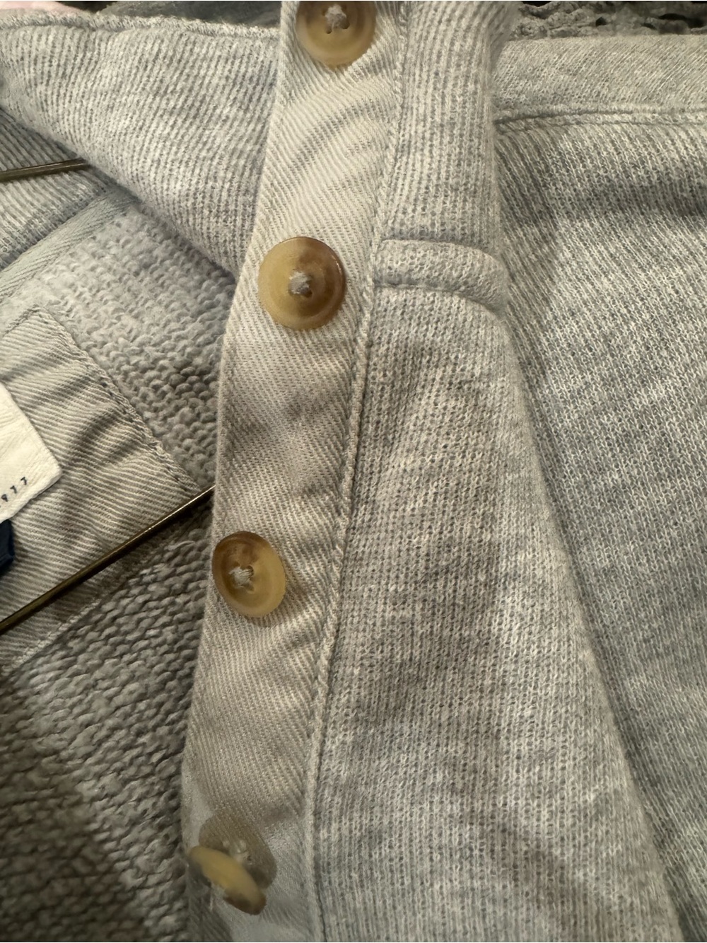 Women's Grey Mock Neck Pullover Sweatshirt - Picture 4 of 5